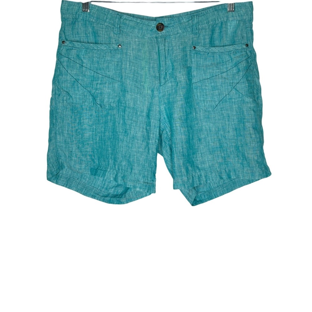Horny Toad Farlung Blue 100% Linen Shorts 12 Gorpcore‎ Outdoor Granola Girl